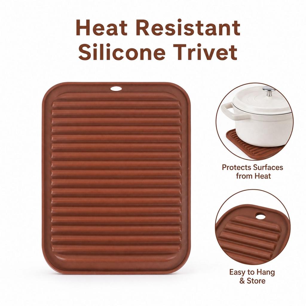 Silicone Dish Drying for Kitchen Counter, Heat Drainage Table