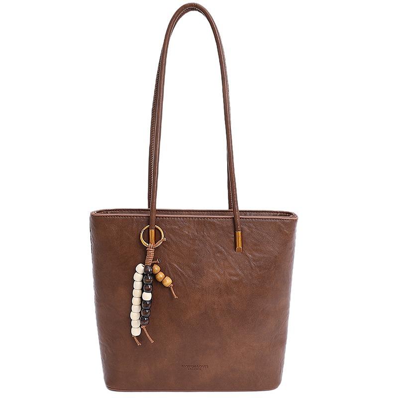 Large Capacity Commuter Handbag Bag Women's Autumn and Winter New Retro Simple Shoulder Tote Bag High Sense