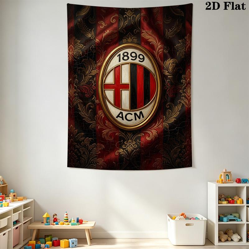 Ac Milan Crest Ornate Background Bedding 1 Duvet Cover 2 Pillowcase Without Core Bedding Set Duvet Cover And Pillowcase