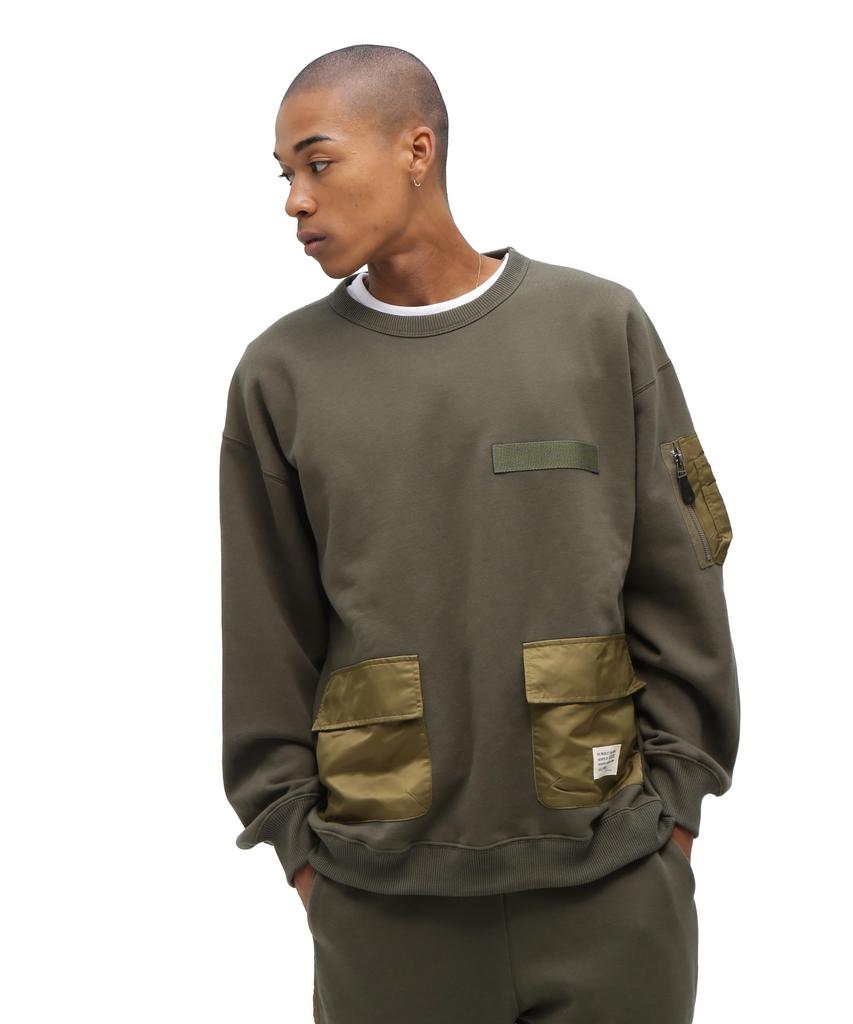 AVIREX TACTICAL CREWNECK SWEAT L 350 Dark Green 783-5932006