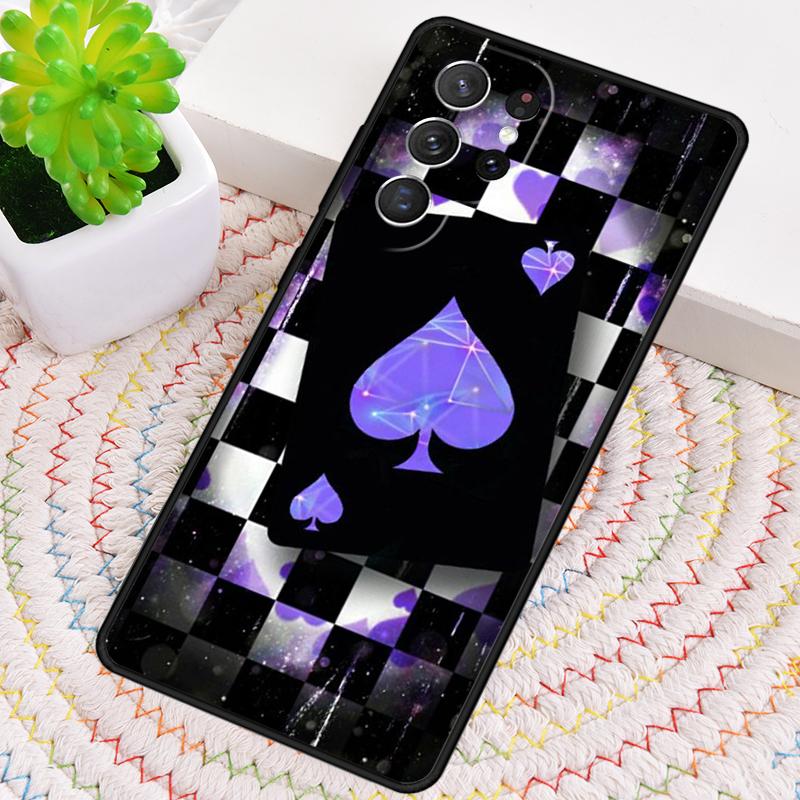 Ace of Spades Poker Card Phone Case for Samsung Galaxy Note 10 Pro S26 Ultra S23 S24 FE S25 S21 S22 PLUS Shockproof Cove