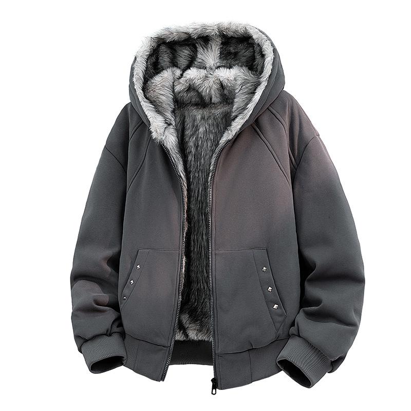 2025 Men's Trendy Lightweight Winter Jacket: Velvet-Lined, Thick, Warm, Fashionable, Loose-Fit Outerwear