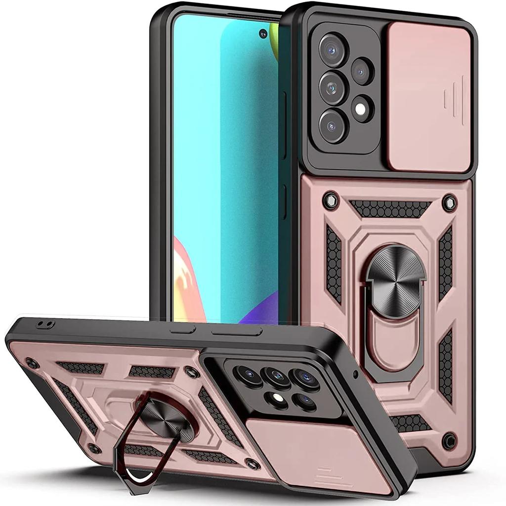 Armor Shockproof Magnetic Ring Stand Holder Case For Samsung Galaxy A82 A73 A72 A71 A55 A54 A53 A52 A51 A35 A34 A33 Lens Cover