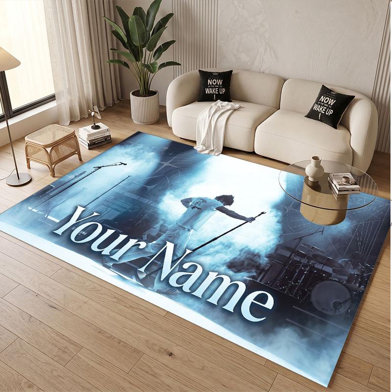 Custom Name Crystal Velvet Rug,Benson Boone Comfortable Anti Slip Floor Mat For Room Decoration