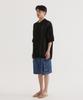 COVERNAT Crochet Half Knit Shirt Black