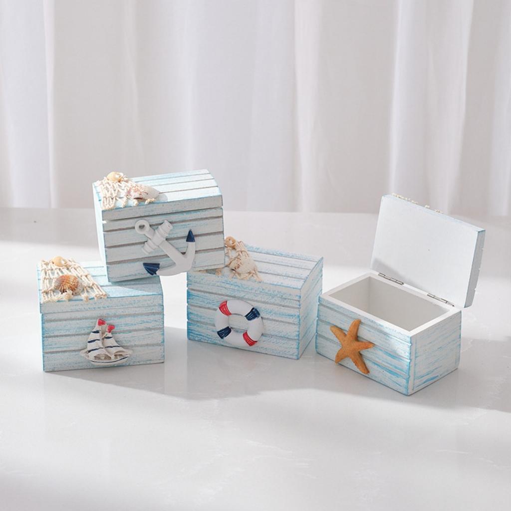 Mediterranean style mini beach chair decoration, children's room ocean style desktop small box decoration, shooting props