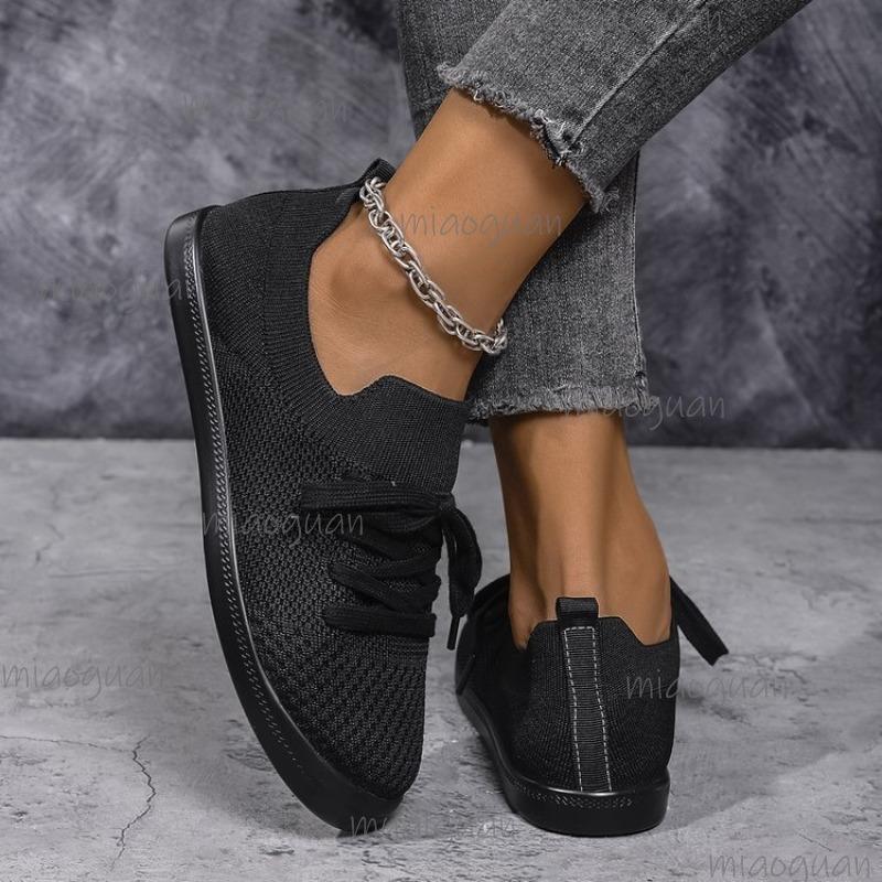 Women Mesh Breathable Flat Casual Shoes Lace-up Comfortable Loafer Ladies Platform Lightweight Sneakers Size36-42 Tenis Feminino