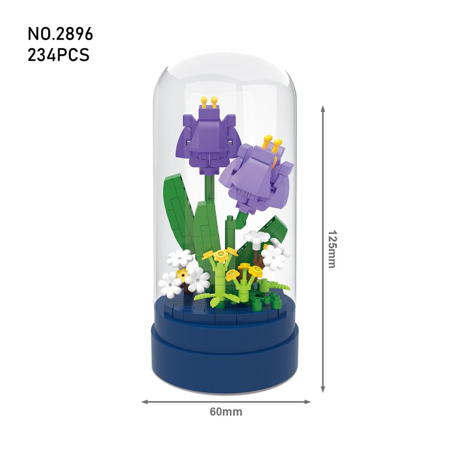 Ewige Bausteine Blumen Mikroblöcke Kinderspielzeug Plastikblume Mini-Topfpflanze DIY Weihnachtsgeschenke