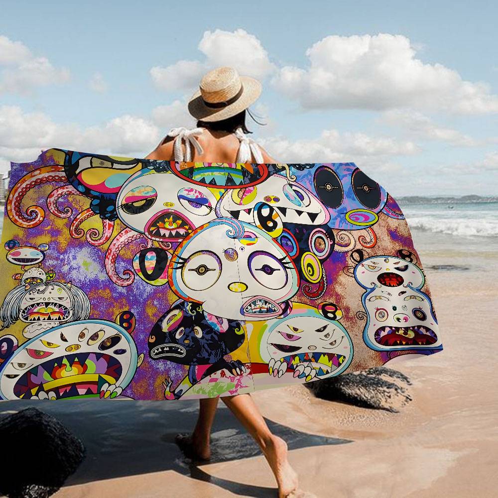 Art T-Takashi Microfiber Blanket Quick Drying Beach Towels Oversized Printing Super Absorbent Pool Towel Blanket