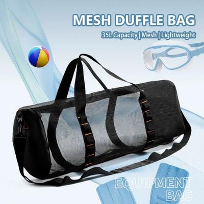 High Quality Foldable Mesh Dive Bag Breathable Adjust Shoulder Strap Mesh Travel Duffle Lightweight Handbag Dive Gear Pouch Fins