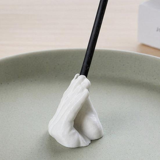 Solid Base Pen Holder Funny Hand Gesture for Desk, 3D Printed Creative Novelty Pencil Stand, Desktop Organizer Office Accessories Desk