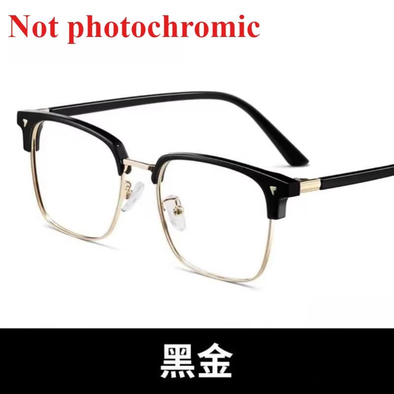 

Фотохромные очки с полуоправой и плоскими линзами, очки с защитой от синего света для мужчин, компьютерные очки и аксессуары золотистый