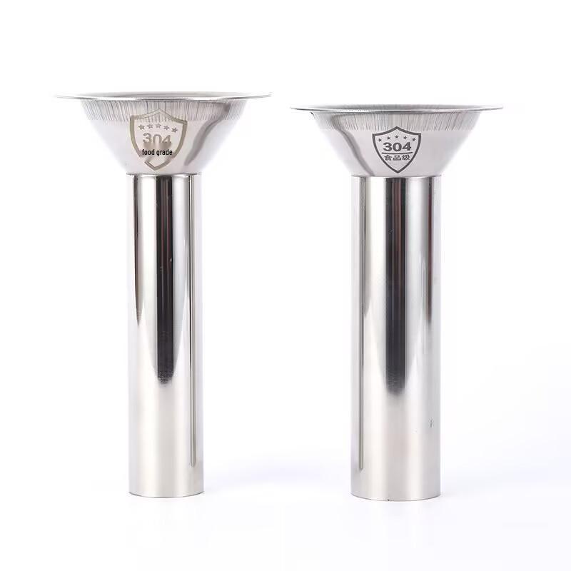 Stainless Steel Rib Tube Sausage Pig Intestine Casing Funnel 22#