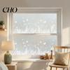 Static Glass Sticker Frosted Flower Floral Plants Decorative Window Cling Privacy Film Waterproof UV Sun Blocking Cover for Home Office Kitchen