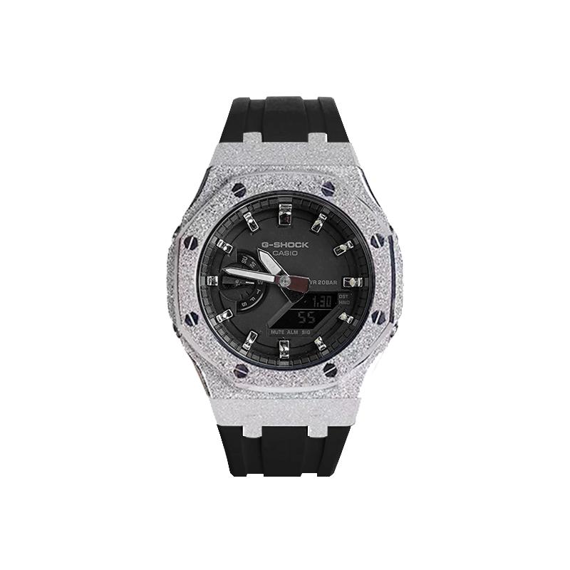 Casio Unisex Liquid Crystal,Analog Dual Display Series Black Watch GA-2100-1A1(Watch8--)