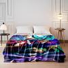 "Anime Heroes on Colorful Dynamic Backgrounds Flannel blanket for bedroom, living room, sofa, and nap sofas"