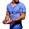 Men's Short-Sleeved European and American Style V-neck T-shirt Men's Solid Color Slim Bottoming Shirt