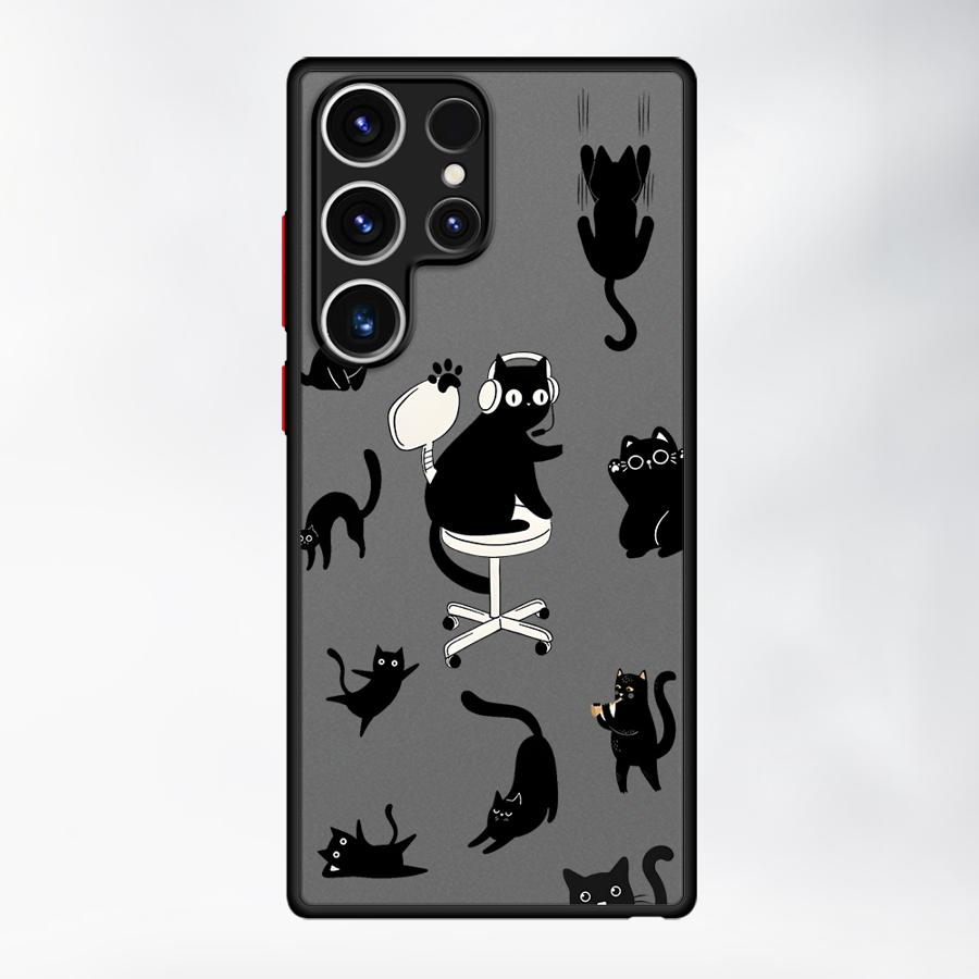 Case for Samsung Galaxy Note 20 Ultra 10+ S25 Ultra S23 FE S24 Plus S20 FE S22 S21 S26 Funda Back Phone Cover Cute Cartoon Cat