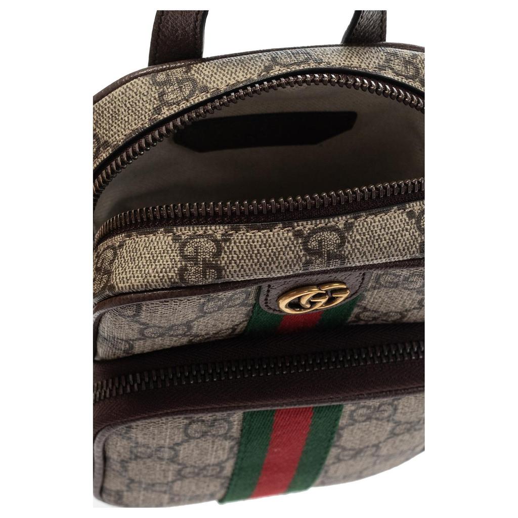 Gucci Ophidia Vintage Logo Stripe Web Canvas And Leather Messenger Camera Bag Mini Unisex Bags 671682-96IWT-8745