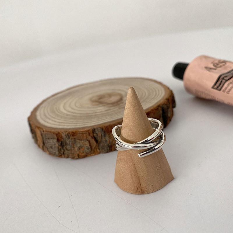 Stylish Korean 925 Silver Cross Twisted X Ring For Women Adjustable Fashion Accessory