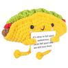 New Funny Emotional Support Positive Crochet Cake Doll Christmas Home Decoration Handmade Knitted Cake Desk Ornament