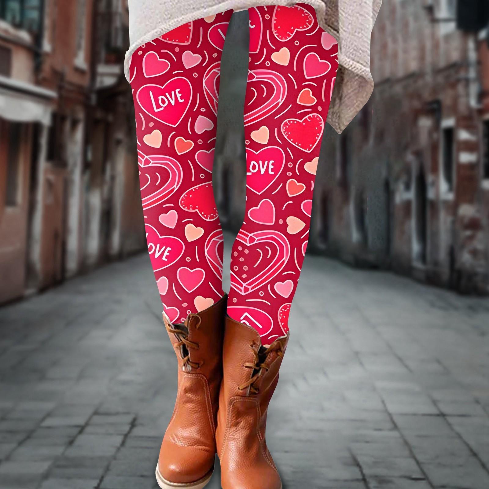 

Женские брюки с принтом ко Дню святого Валентина, эластичные, мягкие, повседневные, домашние, спальные брюки XL арбуз красный