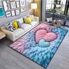 Plush Love Heart Printed Carpet for Living Room Bedroom Bedside Bathroom Floor Mat Area Rugged Sofa Mat Home Decor for Gifts