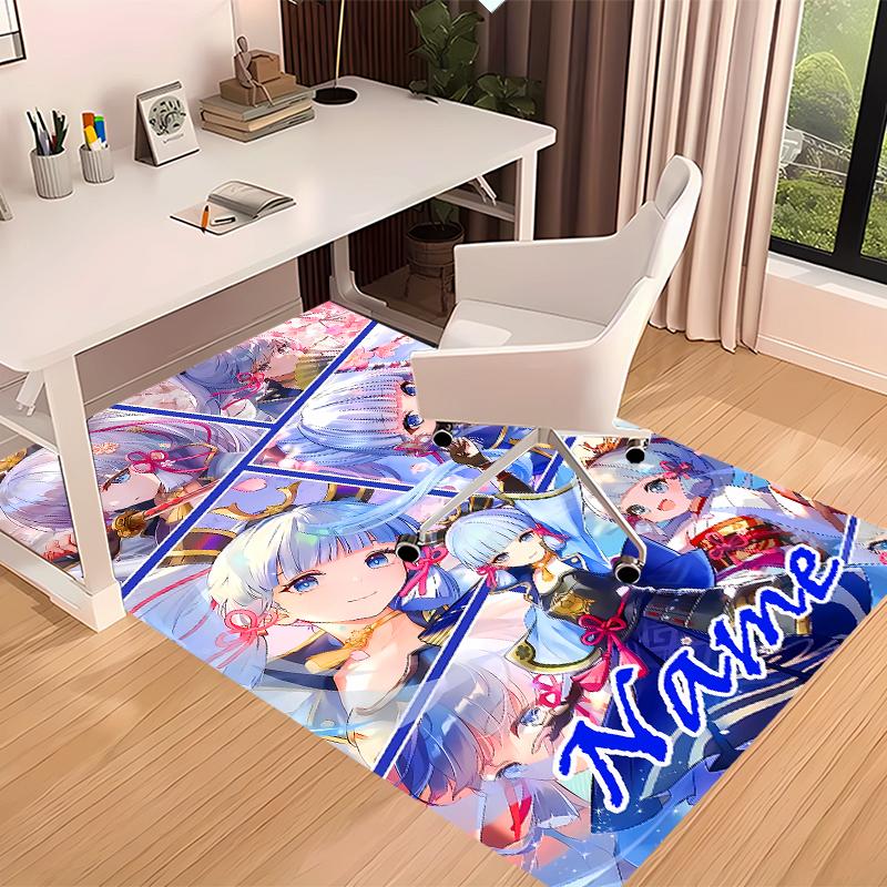 Custom personalization Genshin Impact Ayaka Kamisato Print Area Rug - Soft, Washable Non-Slip Indoor Mat,Living Room,Home&Office Decorative Rug
