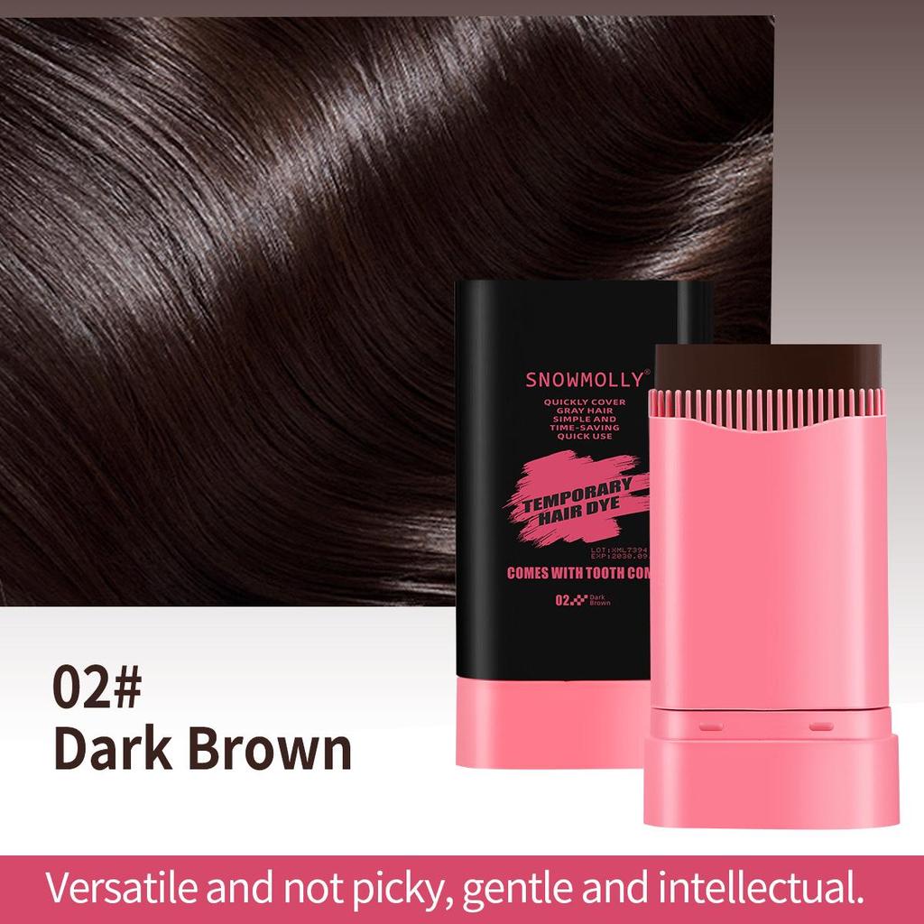 Disposable Dual-Use Hair Dye Stick: Safe, Non-Damaging White Hair Cover & Styling Comb for Emergency Use