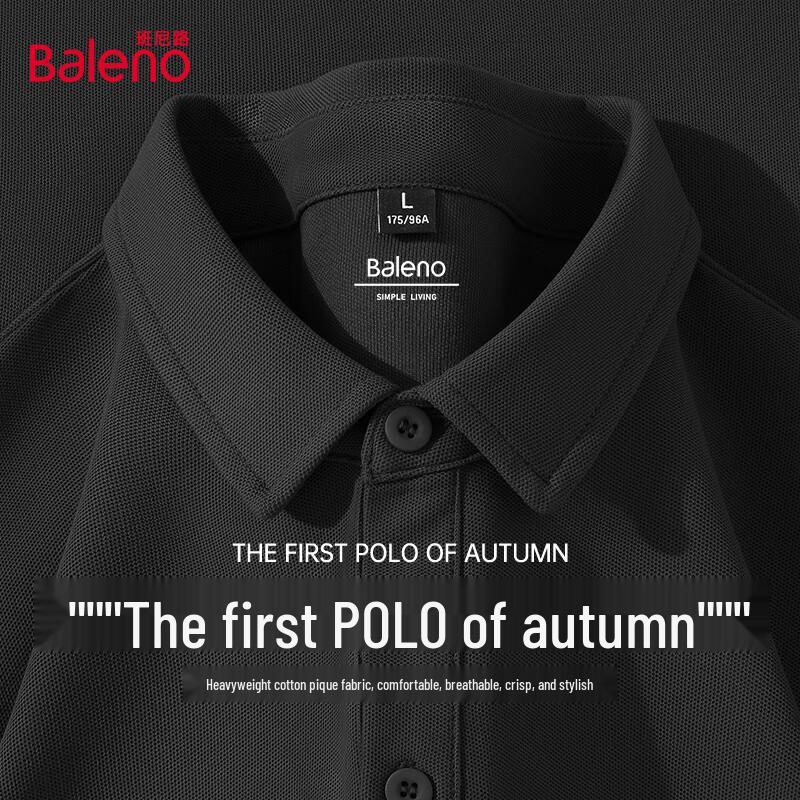 Baleno Men s Pique Long Sleeve Polo Shirt M