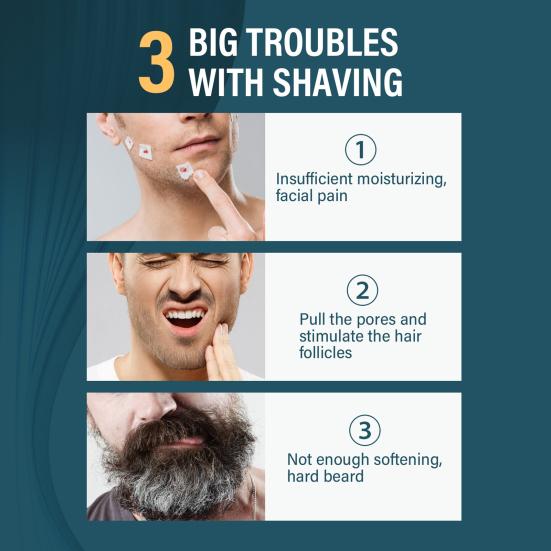 Mousse à raser 60 ml, riche en mousse, adoucit la barbe, nettoie, savon à raser pour hommes, élimine la barbe, fournitures de rasage