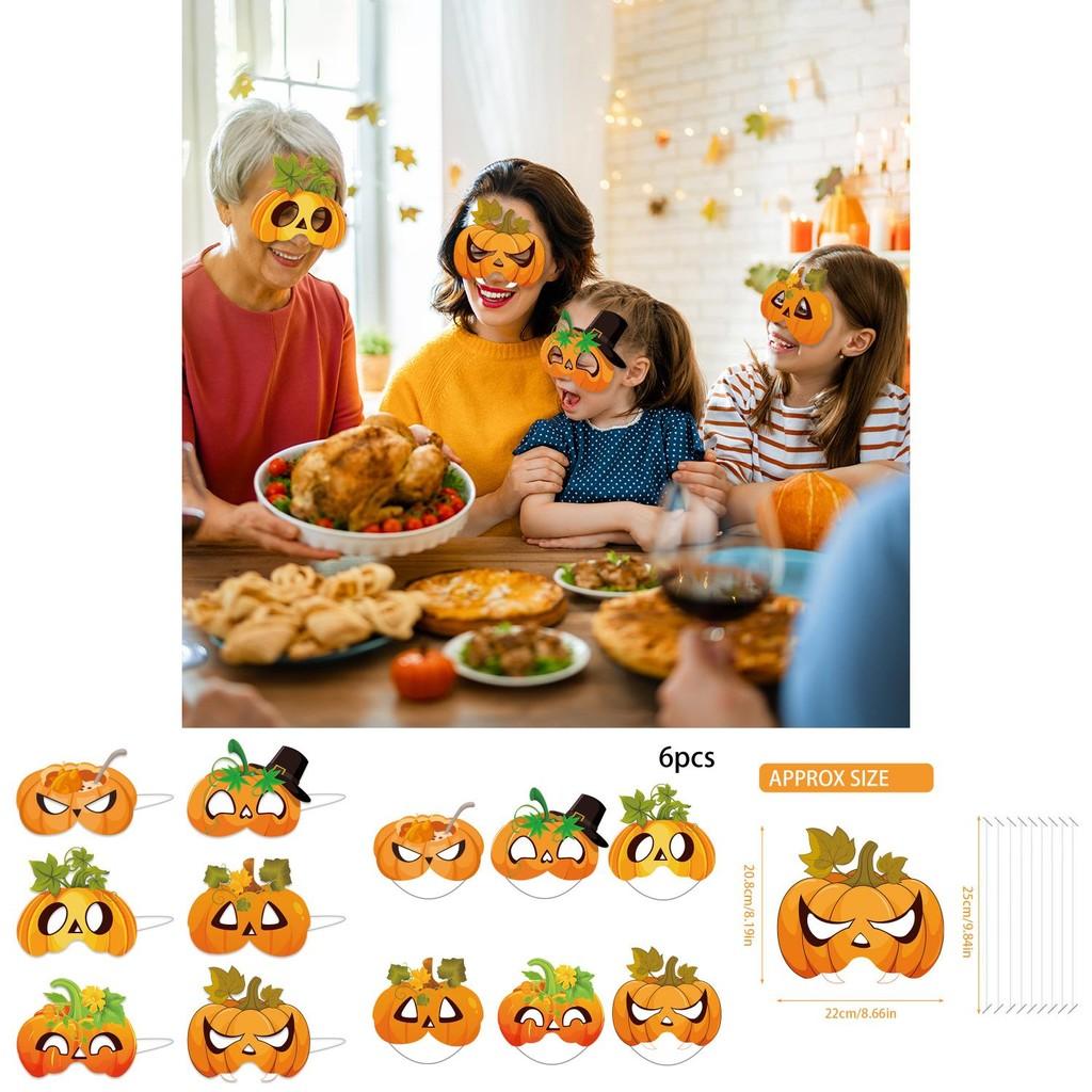 Paper Pumpkin Mask Party Prop For Fall Celebration And Holiday Event Decor