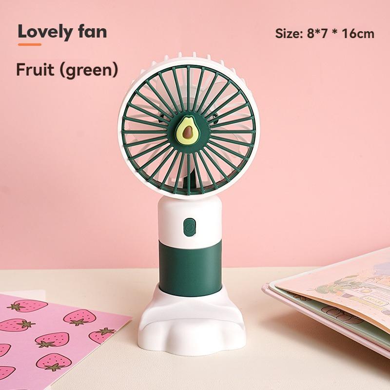 

Новый USB-мультфильм фруктовый мини-ручной маленький вентилятор для детей портативный бесшумный студенческий настольный вентилятор зелёный