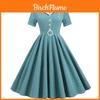 Vintage Plaid Dress With Suit Collar And Belt For Retro Style Women