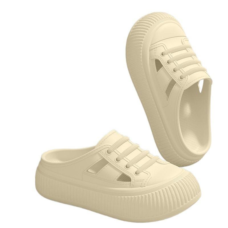 Baotou Slippers Women's Summer Thick-soled Fashion Trendy Models Wear Non-slip and Soft Beach Cool Slippers with One Foot and Half Towing