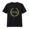 SPQR Ancient Rome Symbol Gold Laurel Wreath Design T Shirt Vintage Washed Unisex Slightly Casual Graphic Versatile Fashion Soft
