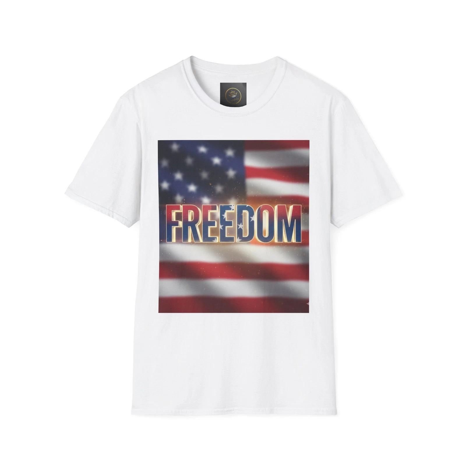 Freedom-Themed Unisex Softstyle T-Shirt, Patriotic Tee, Independence Day [...] S