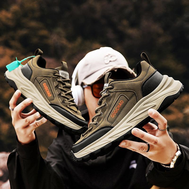 

Foreign trade mountaineering shoes men s, four seasons new outdoor sports foot protection shock absorption shoes hiking shoes ultra-light men s shoes 44 хакі