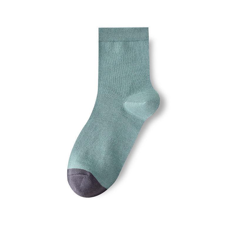 Men's Mid-tube Cotton Breathable, Sweat-absorbing, Odorless, Long Socks, Solid Color, Casual, Business, Antibacterial, Anti-pilling Cotton Socks