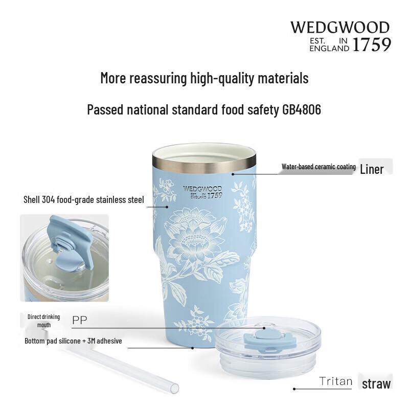 Wedgwood Wanderlust Ceramic Straw Tumbler