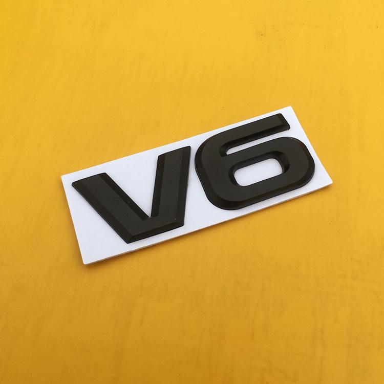 3D V6 Metal Car Emblem Sticker for Rear Decoration