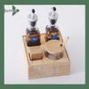 Tabletop Condiment Set with Wooden Base