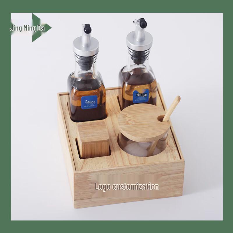 Dining Table Seasoning Set with Wood Base