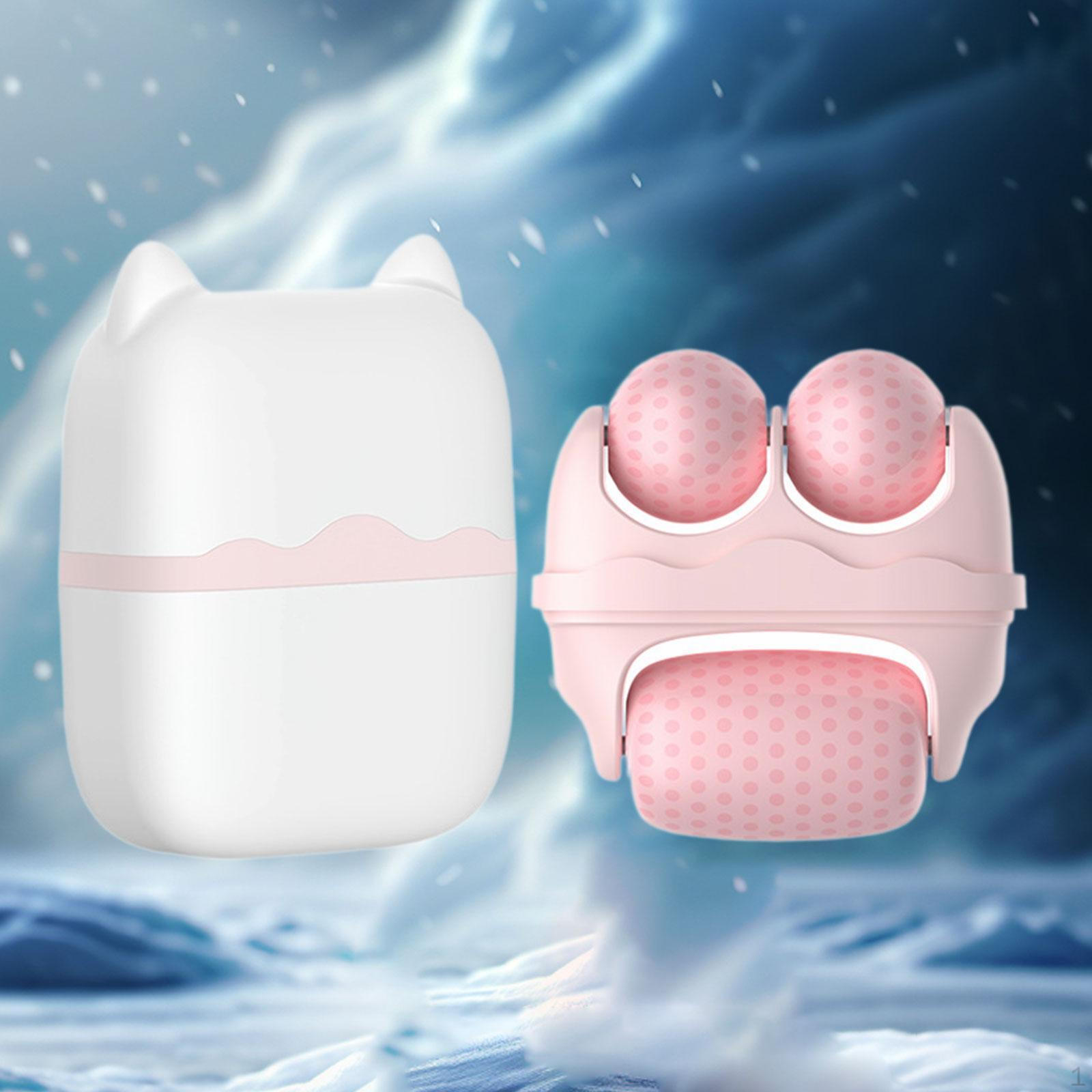 

Facial Ice Roller for Men Women with Travel Case Face Massage Cold Compress рожевий