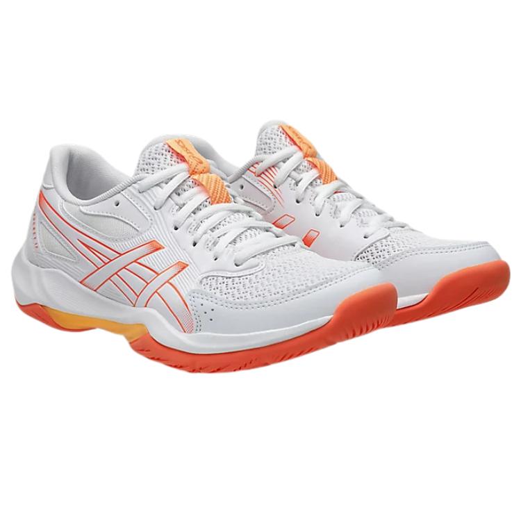 Asics Gel-Rocket 12 Fashion Comfortable Trendy Minimalist Shock Absorption Low-Top Training Shoes Women sneaker White Red 1072A119-100