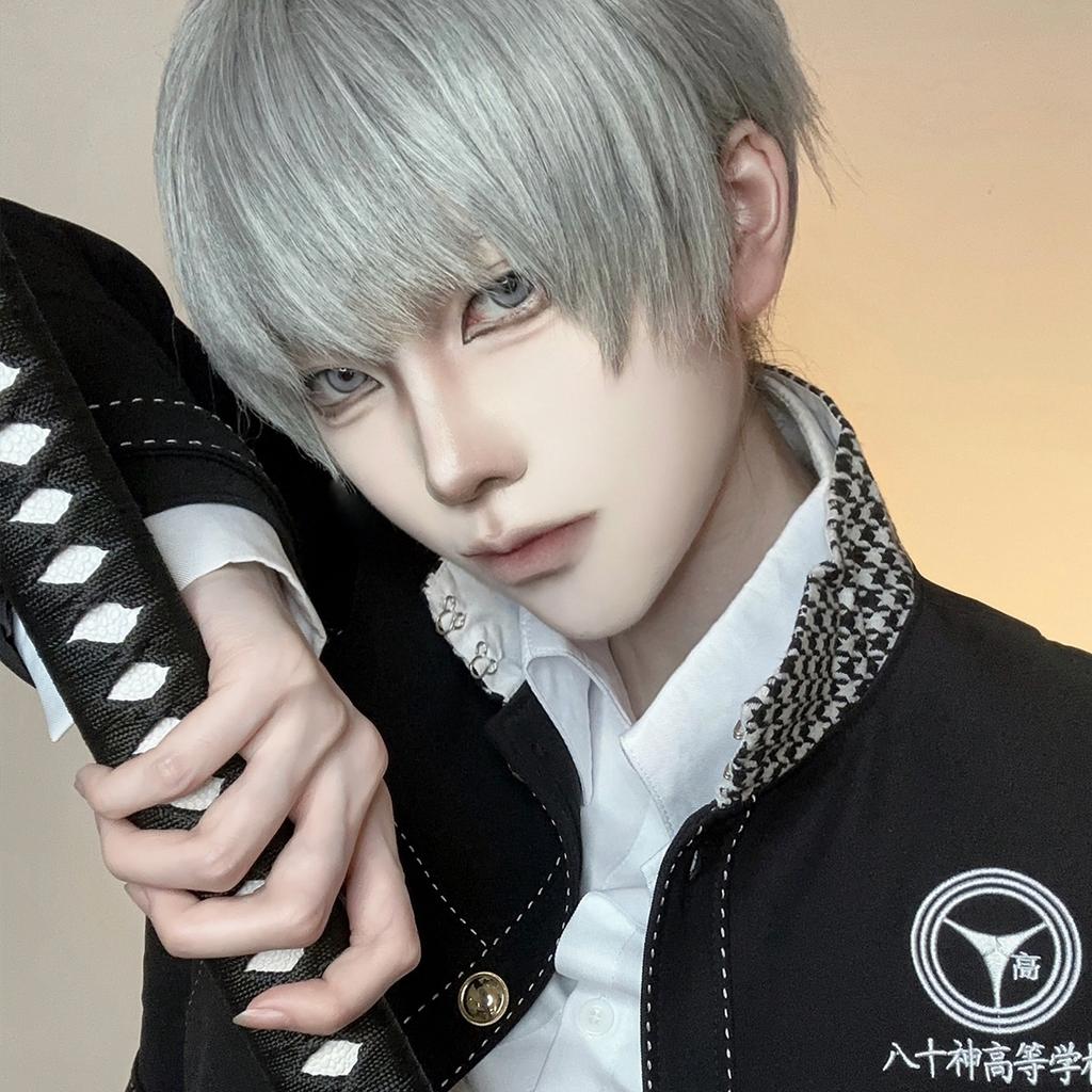 HOLOUN P4 Game Yu Narukami Cosplay Costume Wig School Uniform Embroidery Plaid Collar Suit Pants White Shirt Daily Wear