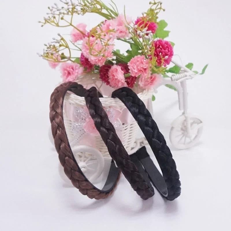 New Women Vintage Wig Headbands Braids Girls Style Hair Band Head Band Wig Hair Accessories Turbans for Women head band