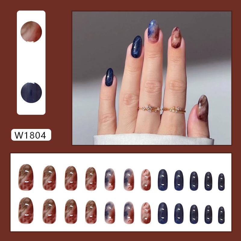 

Планшеты для дизайна ногтей Tie-Dye Haze Feeling Носимые планшеты для ногтей Съемные планшеты для дизайна ногтей 24 штуки разноцветных накладных ногтей Smudge-Dye