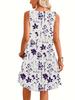 Women's Floral  Dress Navy Blue Floral Print White Dresses Woman Summer Female Clothing Y2k Clothes Woman Costume Tops