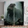 Jurassic Park Home Interior Curtains for Camera Tulle for Bedroom Shades Partition Anti-mosquito Curtains 2 Pieces Curtain Room
